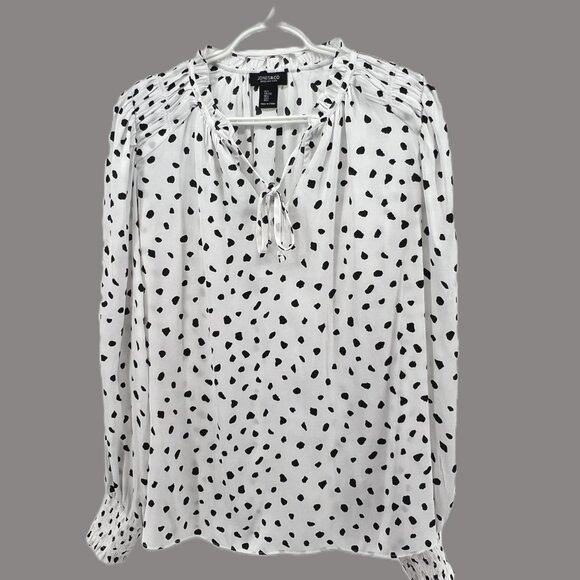 Jones & Co. Jones New York Polka Dot Blouse, Size L Feminine & Classic Preppy - Picture 10 of 10